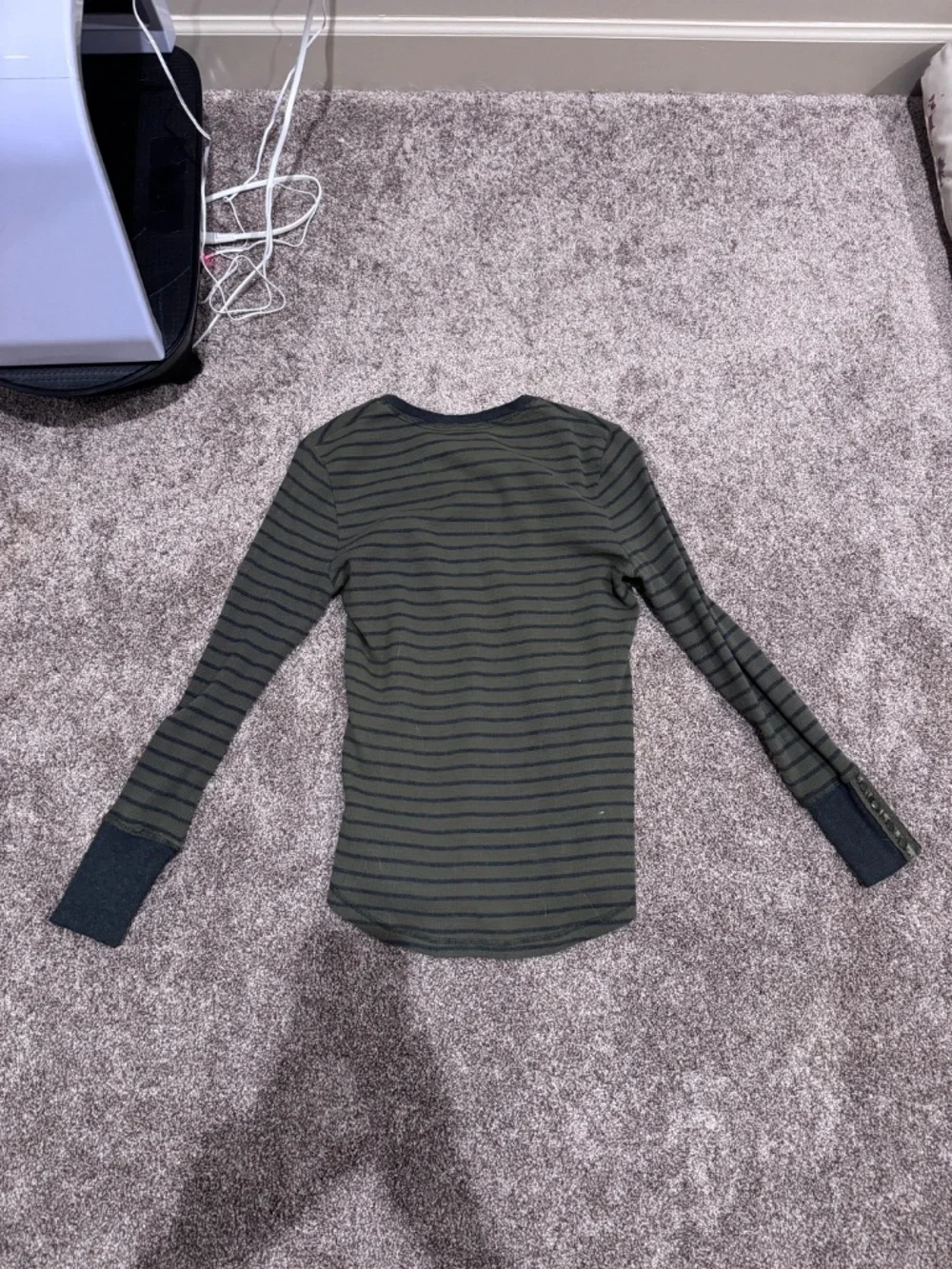Green and blue striped long sleeve